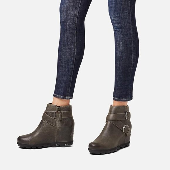 Sorel Women's Joan of Arctic Wedge II Buckle Boot Light Rain Waterproof - Quarry - Picture 7 of 12
